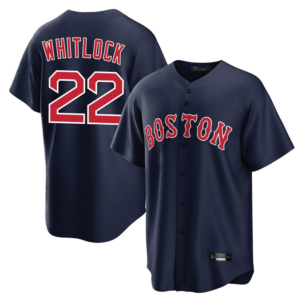 Boles B.Red Sox #22 Garrett Whitlock Player Navy Home Game Stitched Jerseys