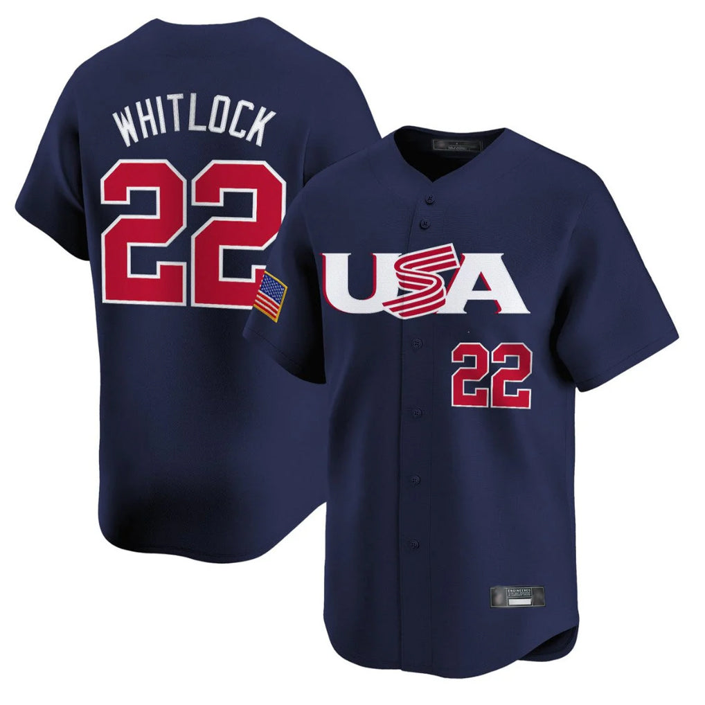 Boles B.Red Sox #22 Garrett Whitlock Player Navy USA World Classic Home Game Stitched Jerseys