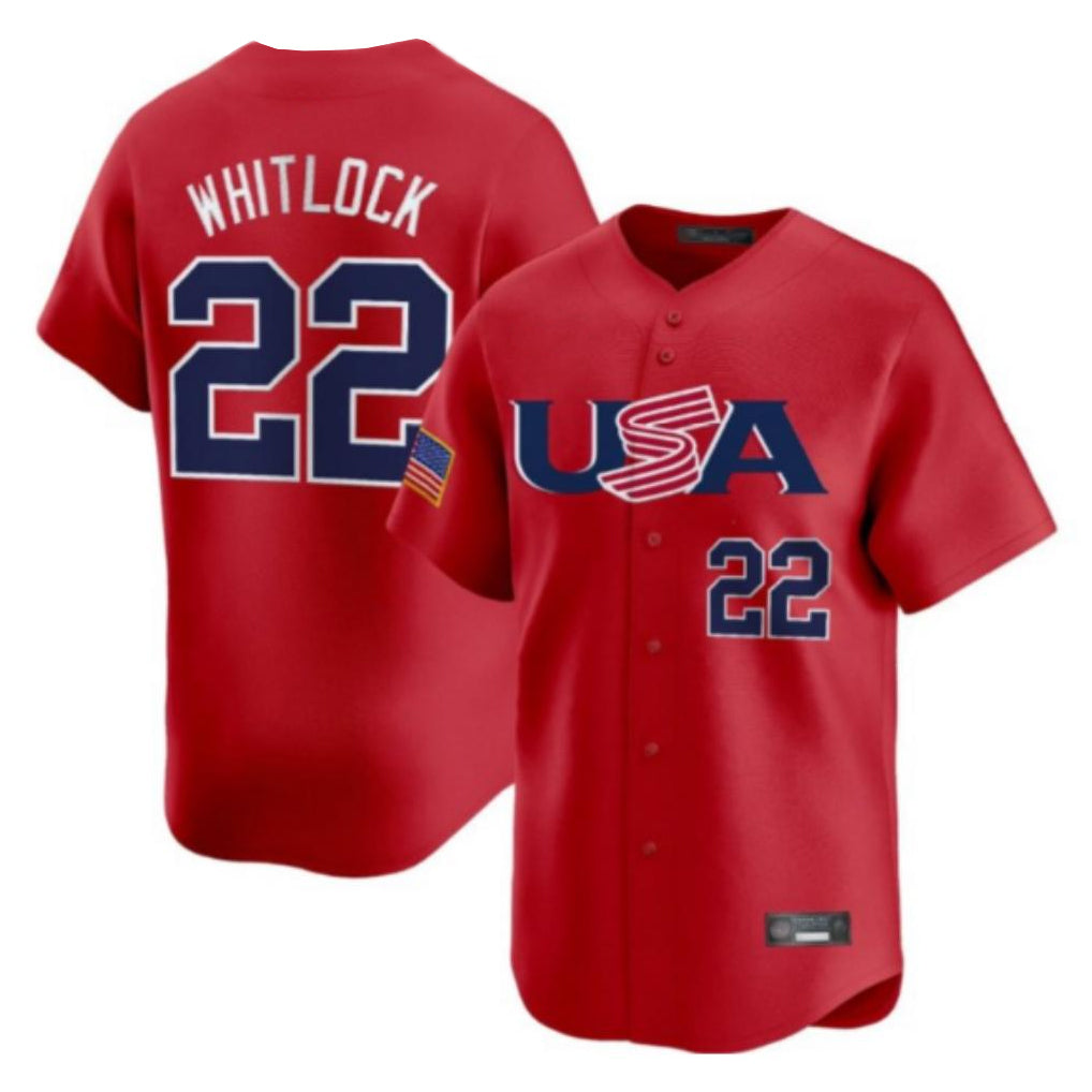 Boles B.Red Sox #22 Garrett Whitlock Player Red USA World Classic Home Game Stitched Jerseys