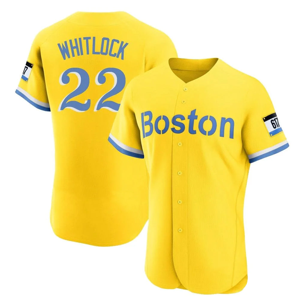 Boles B.Red Sox #22 Garrett Whitlock Player Yellow Limited Elite Home Game Stitched Jerseys