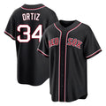 Boles B.Red Sox #34 David Ortiz Player Black Out Home Game Stitched Jerseys