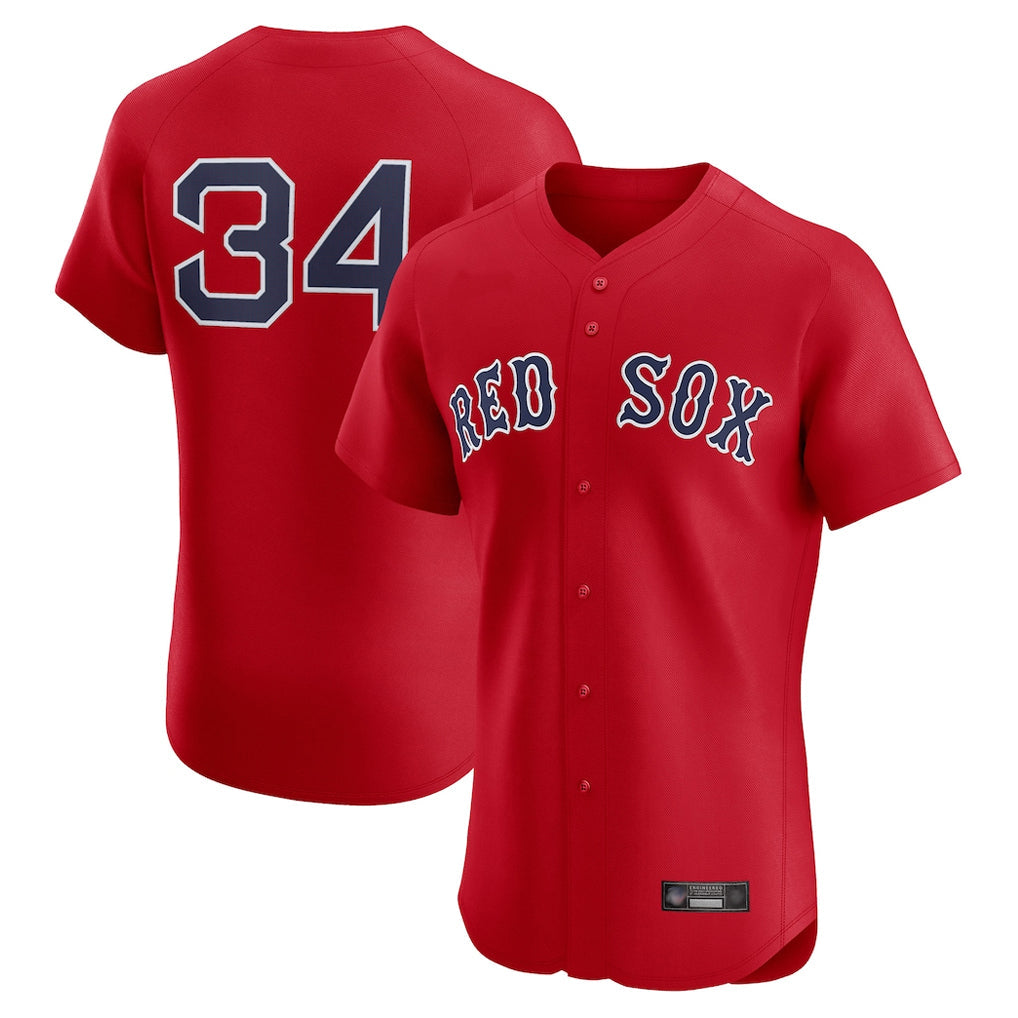 Boles B.Red Sox #34 David Ortiz Player Red Limited Elite Home Game Stitched Jerseys
