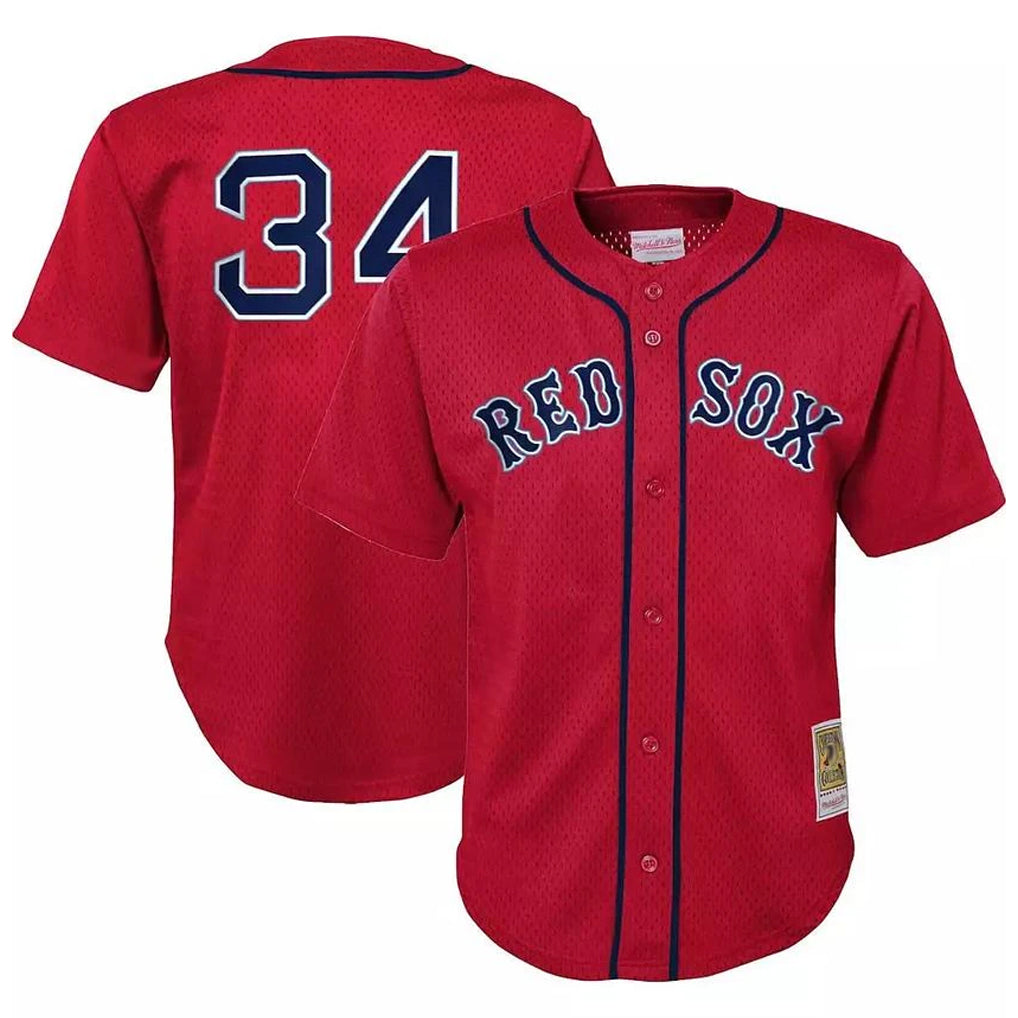 Boles B.Red Sox #34 David Ortiz Player Red Mitchell & Ness Cooperstown Collection Mesh Home Stitched Jerseys