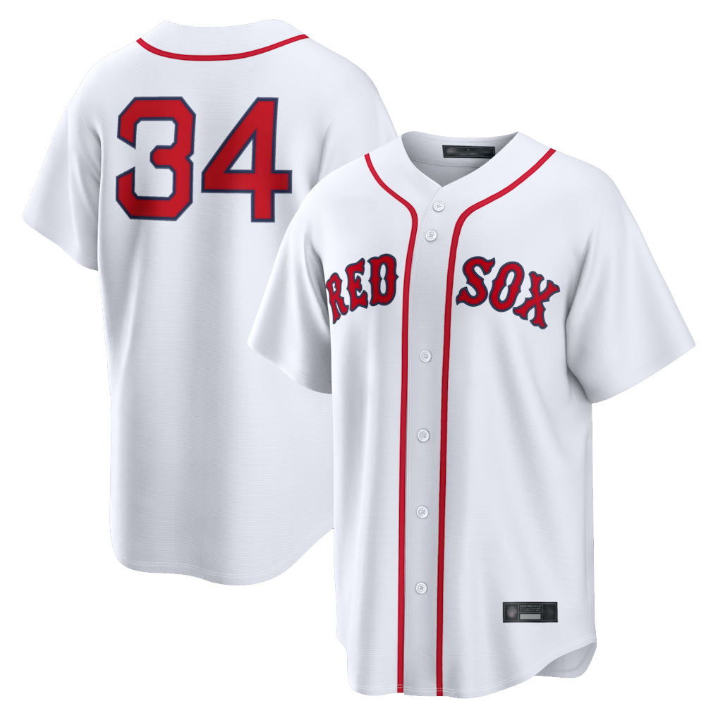 Boles B.Red Sox #34 David Ortiz Player White Home Game Stitched Jerseys