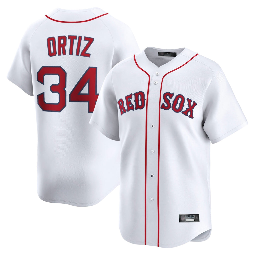 Boles B.Red Sox #34 David Ortiz Player White Limited Home Game Stitched Jerseys