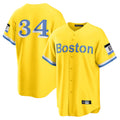 Boles B.Red Sox #34 David Ortiz Player Yellow Home Game Stitched Jerseys