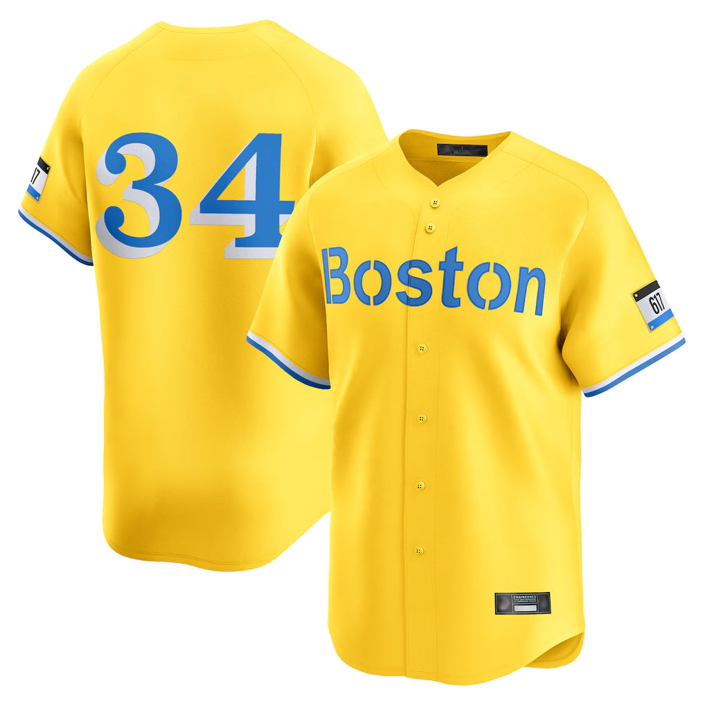 Boles B.Red Sox #34 David Ortiz Player Yellow Limited Home Game Stitched Jerseys
