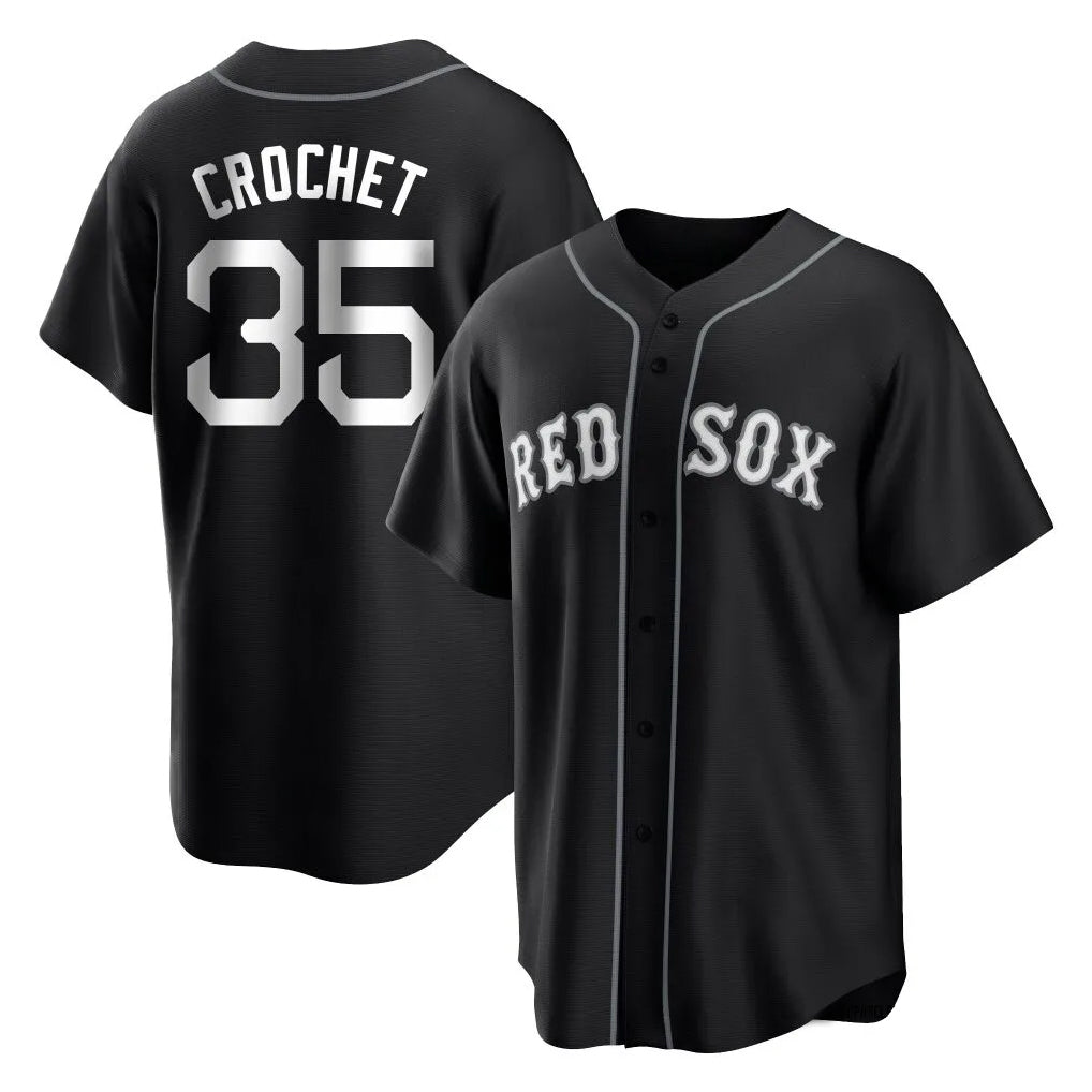 Boles B.Red Sox #35 Garrett Crochet Player Black Home Game Stitched Jerseys