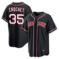 Boles B.Red Sox #35 Garrett Crochet Player Black Out Home Game Stitched Jerseys