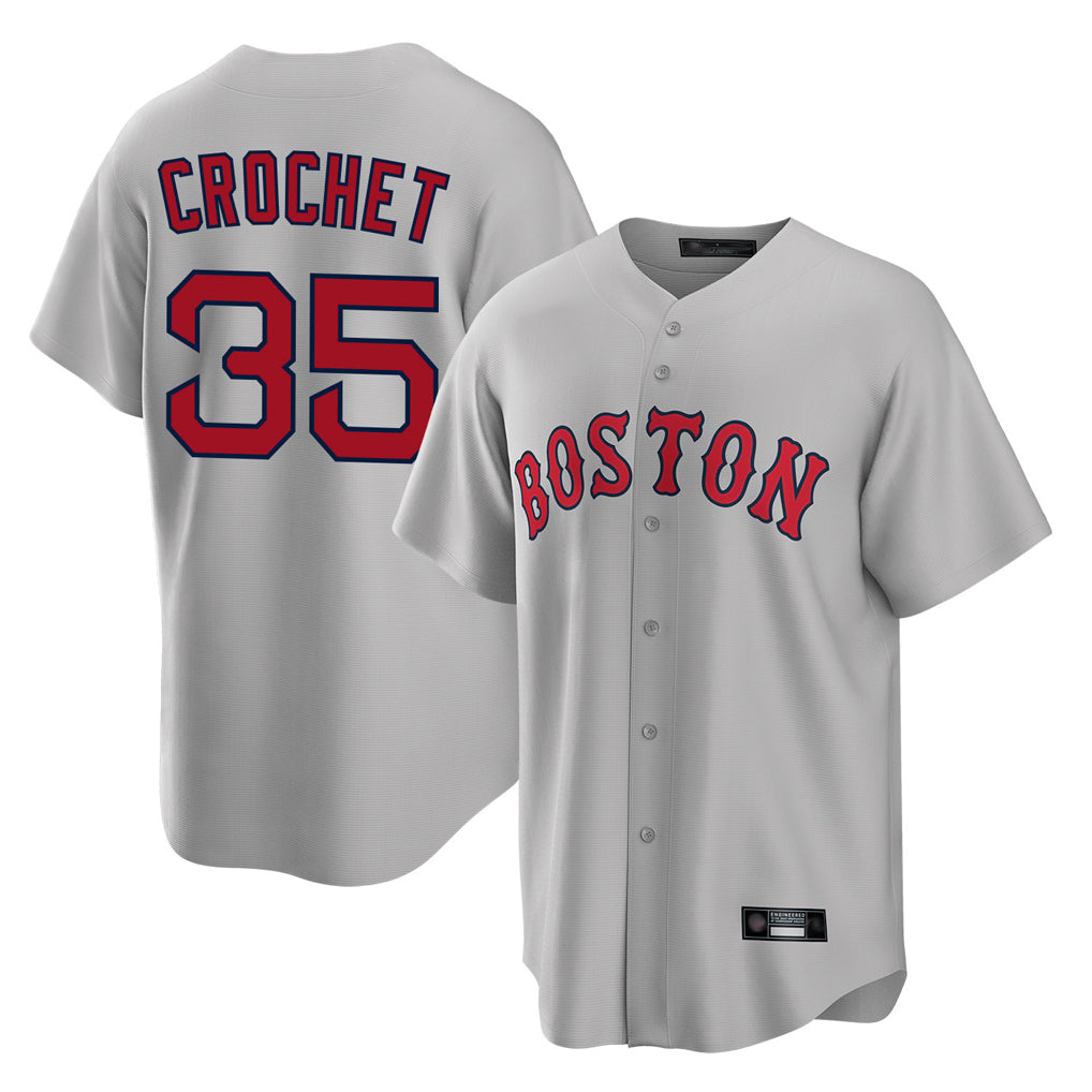 Boles B.Red Sox #35 Garrett Crochet Player Gray Road Home Game Stitched Jerseys