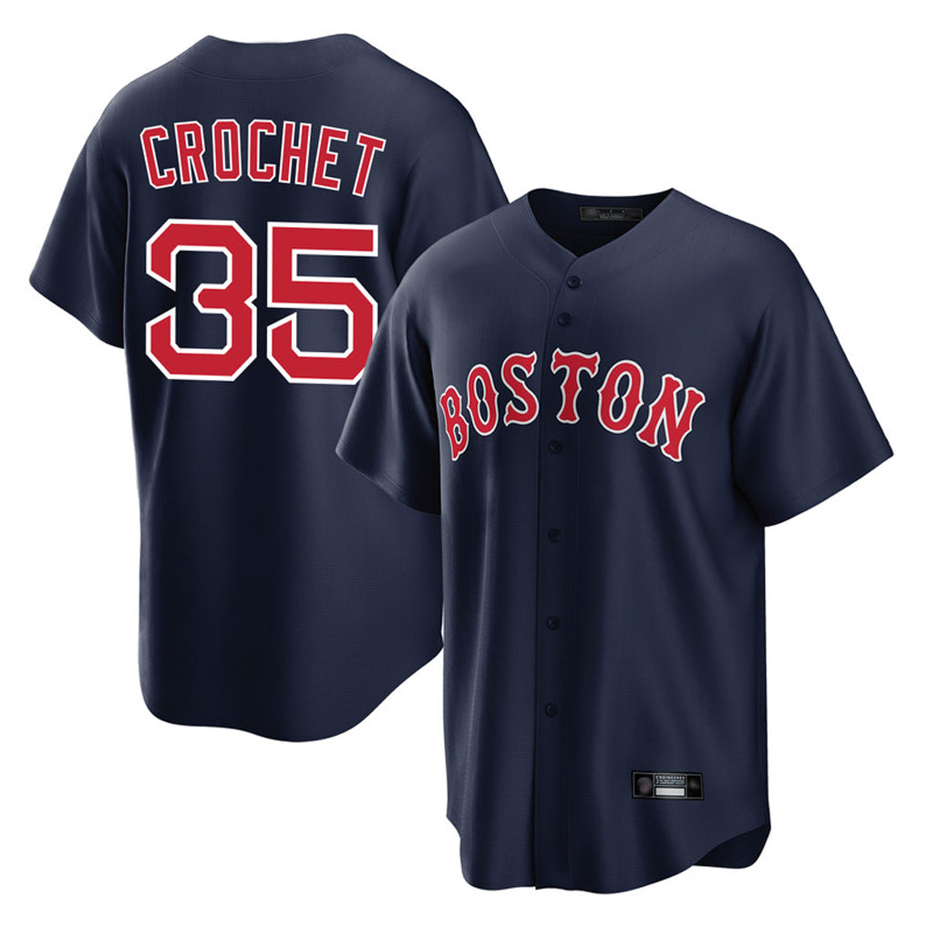 Boles B.Red Sox #35 Garrett Crochet Player Navy Home Game Stitched Jerseys