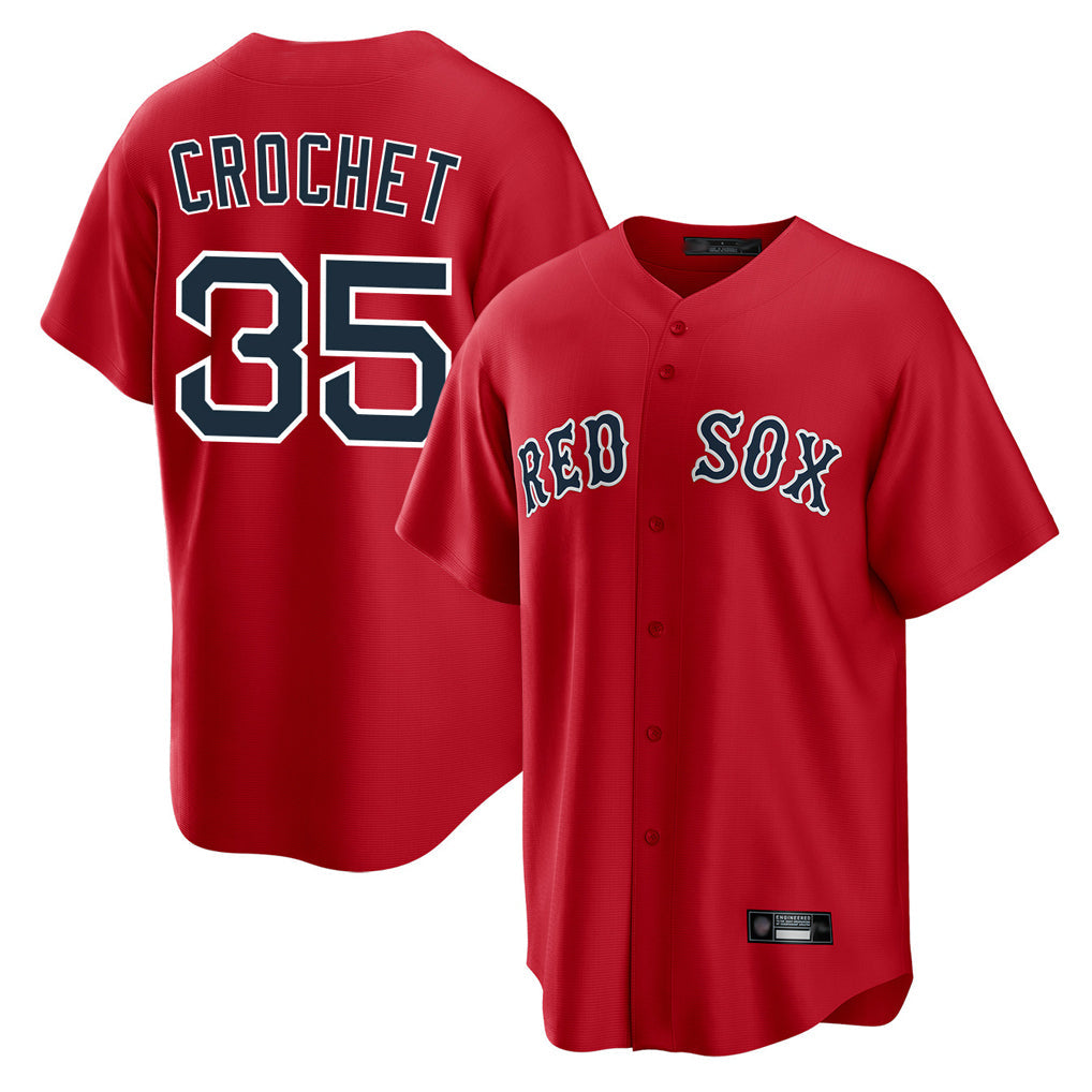 Boles B.Red Sox #35 Garrett Crochet Player Red Home Game Stitched Jerseys