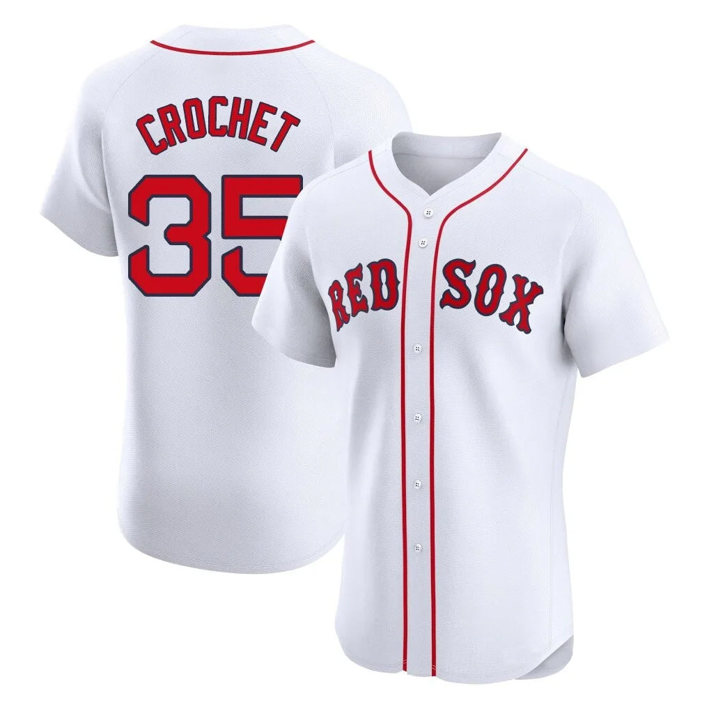 Boles B.Red Sox #35 Garrett Crochet Player White Limited Elite Home Game Stitched Jerseys