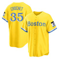 Boles B.Red Sox #35 Garrett Crochet Player Yellow Home Game Stitched Jerseys