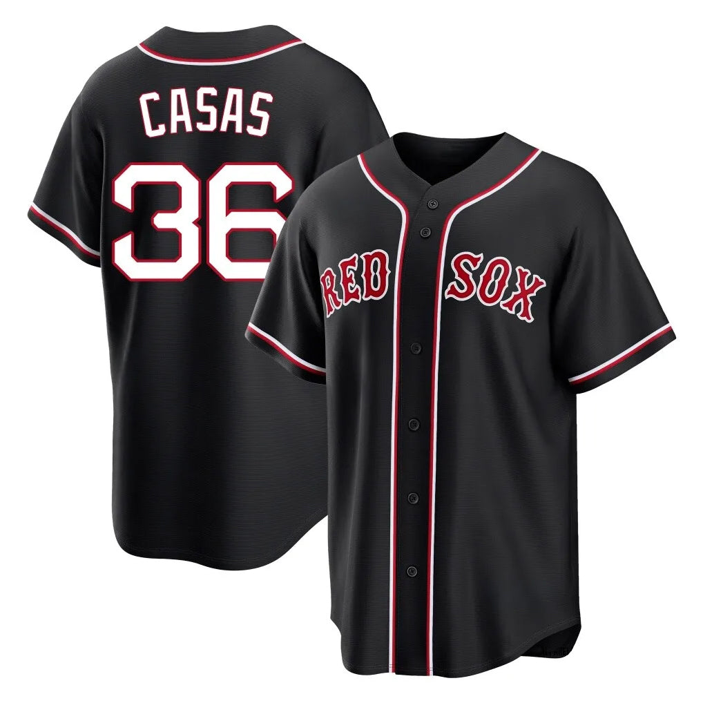 Boles B.Red Sox #36 Triston Casas Player Black Out Home Game Stitched Jerseys