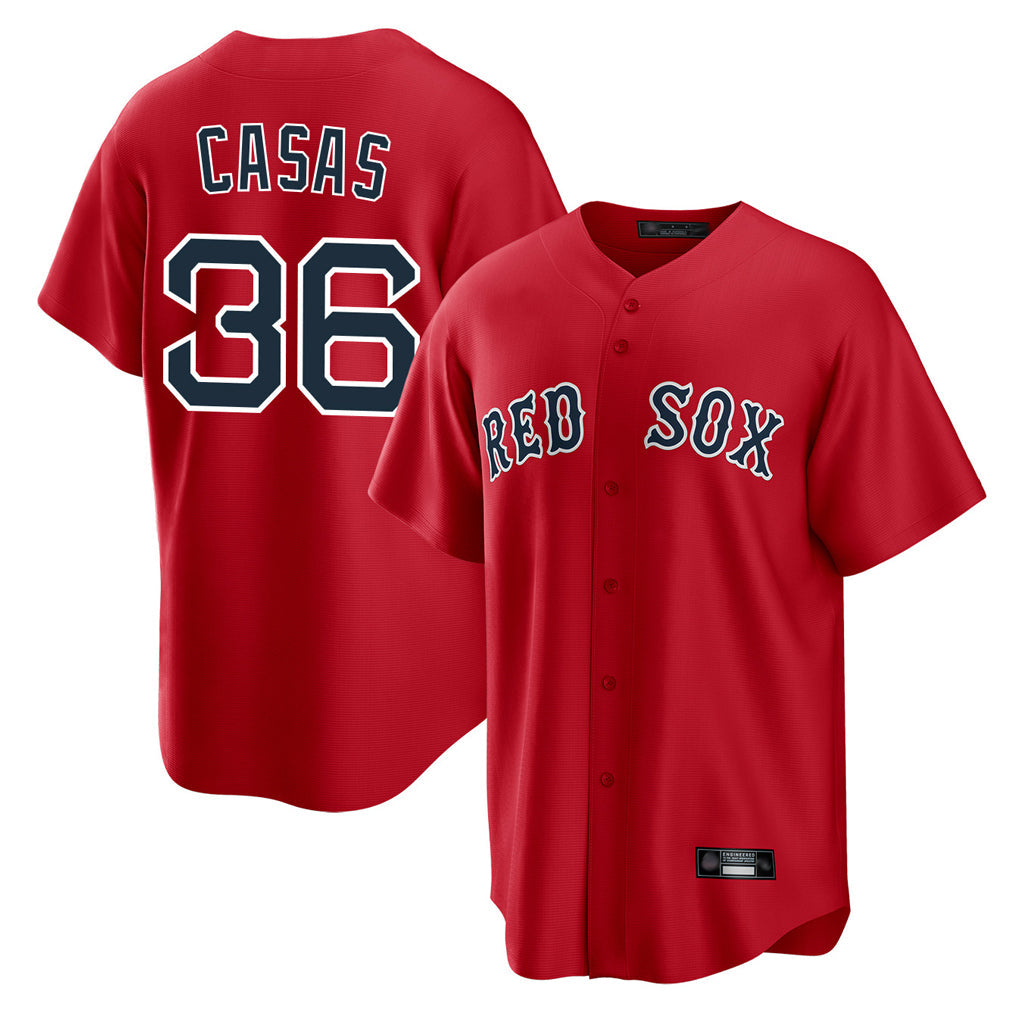Boles B.Red Sox #36 Triston Casas Player Red Home Game Stitched Jersey