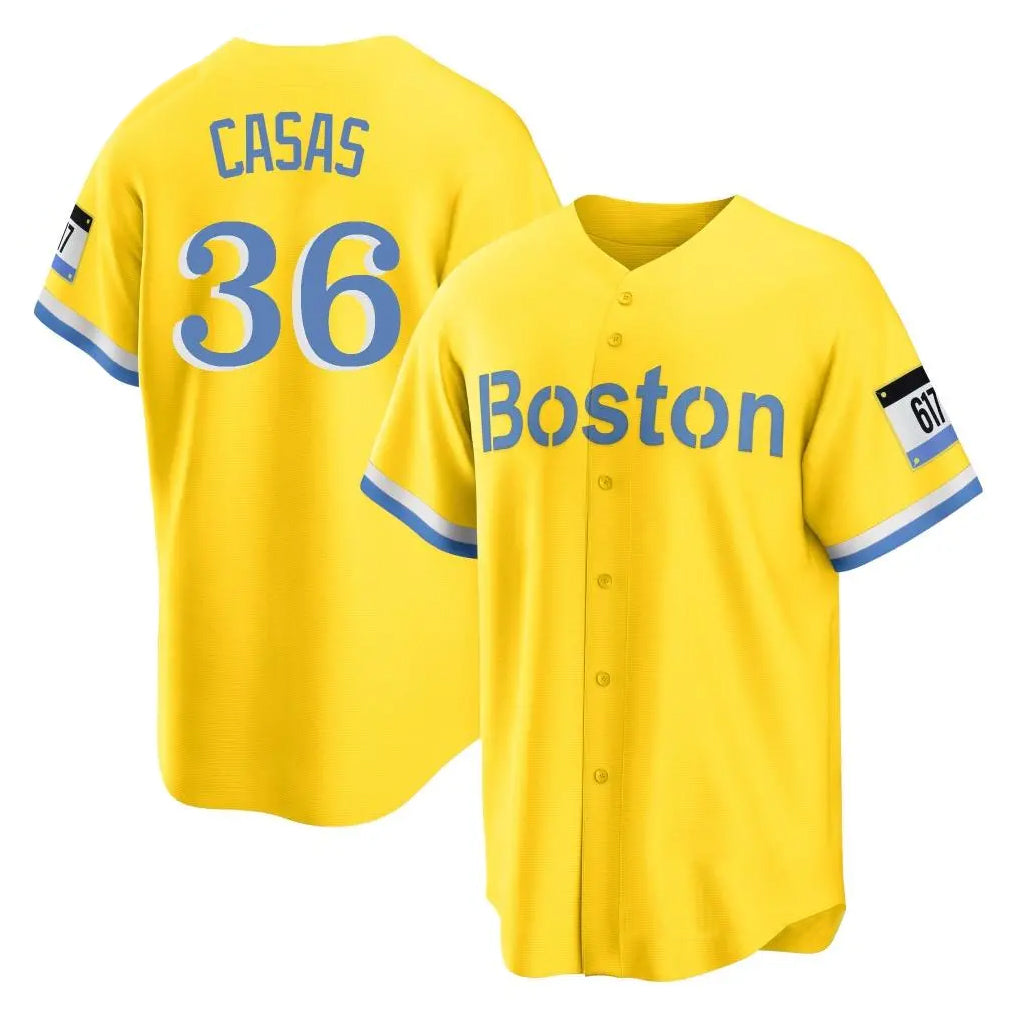 Boles B.Red Sox #36 Triston Casas Player Yellow Home Game Stitched Jersey
