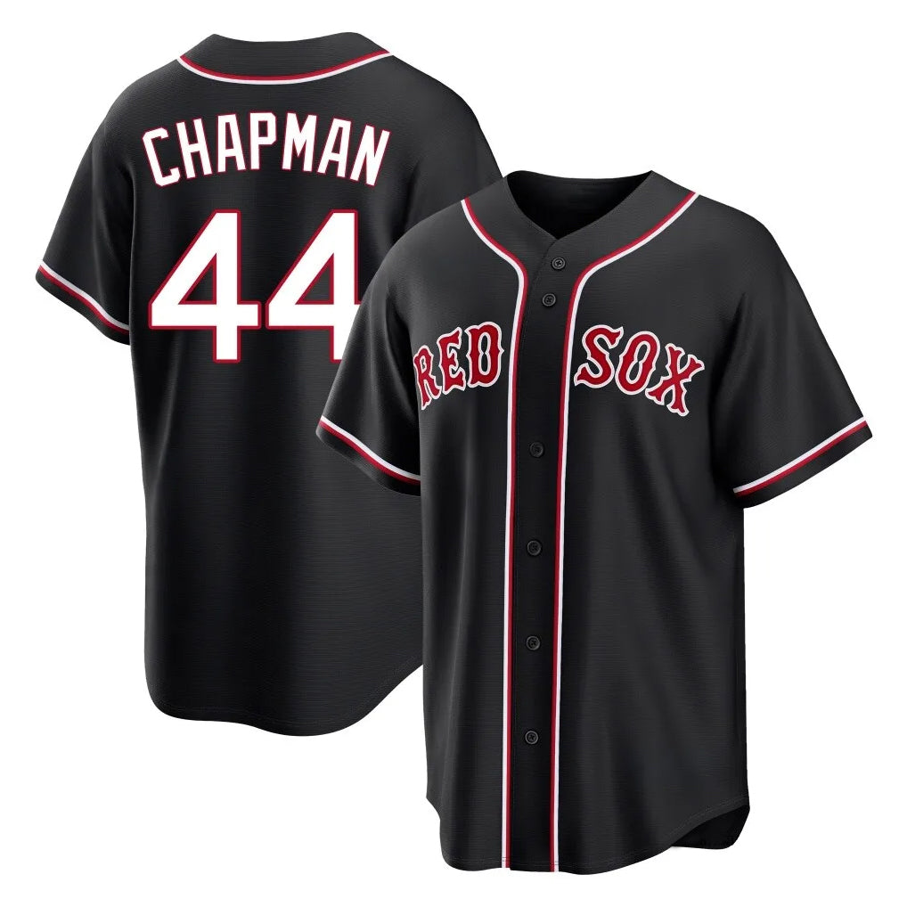 Boles B.Red Sox #44 Aroldis Chapman Player Black Out Home Game Stitched Jerseys
