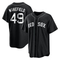 Boles B.Red Sox #49 Tim Wakefield Player Black Home Game Stitched Jerseys