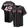 Boles B.Red Sox #49 Tim Wakefield Player Black Out Home Game Stitched Jerseys