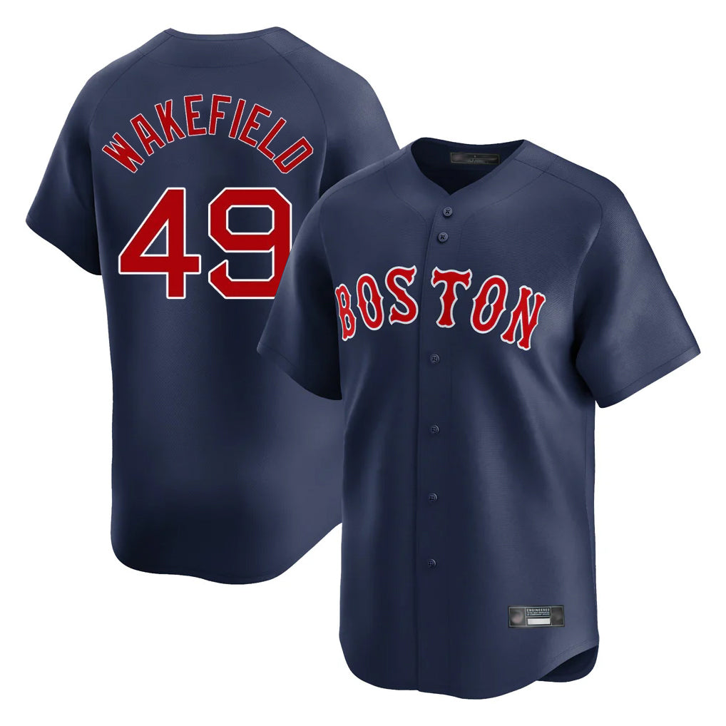Boles B.Red Sox #49 Tim Wakefield Player Navy Limited Home Game Stitched Jerseys