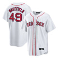 Boles B.Red Sox #49 Tim Wakefield Player White Home Game Stitched Jerseys