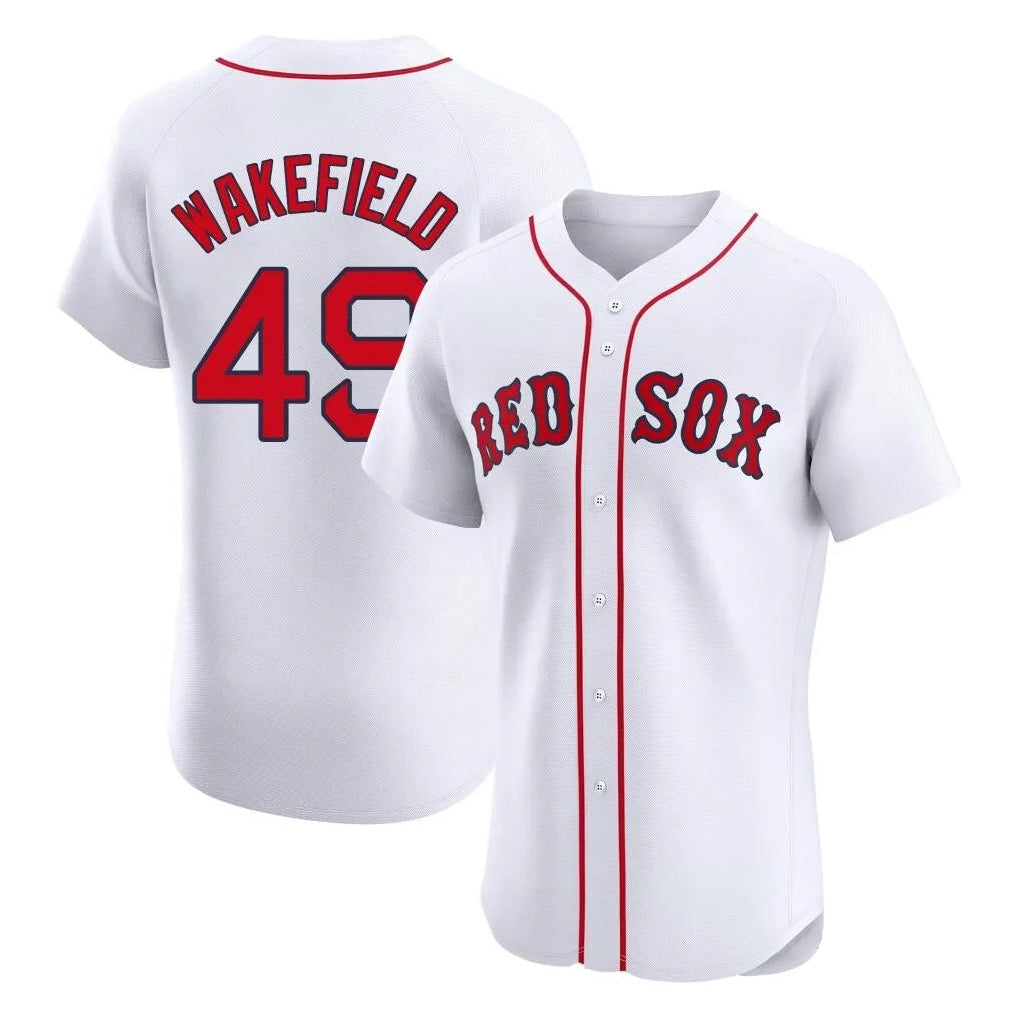 Boles B.Red Sox #49 Tim Wakefield Player White Limited Elite Home Game Stitched Jerseys