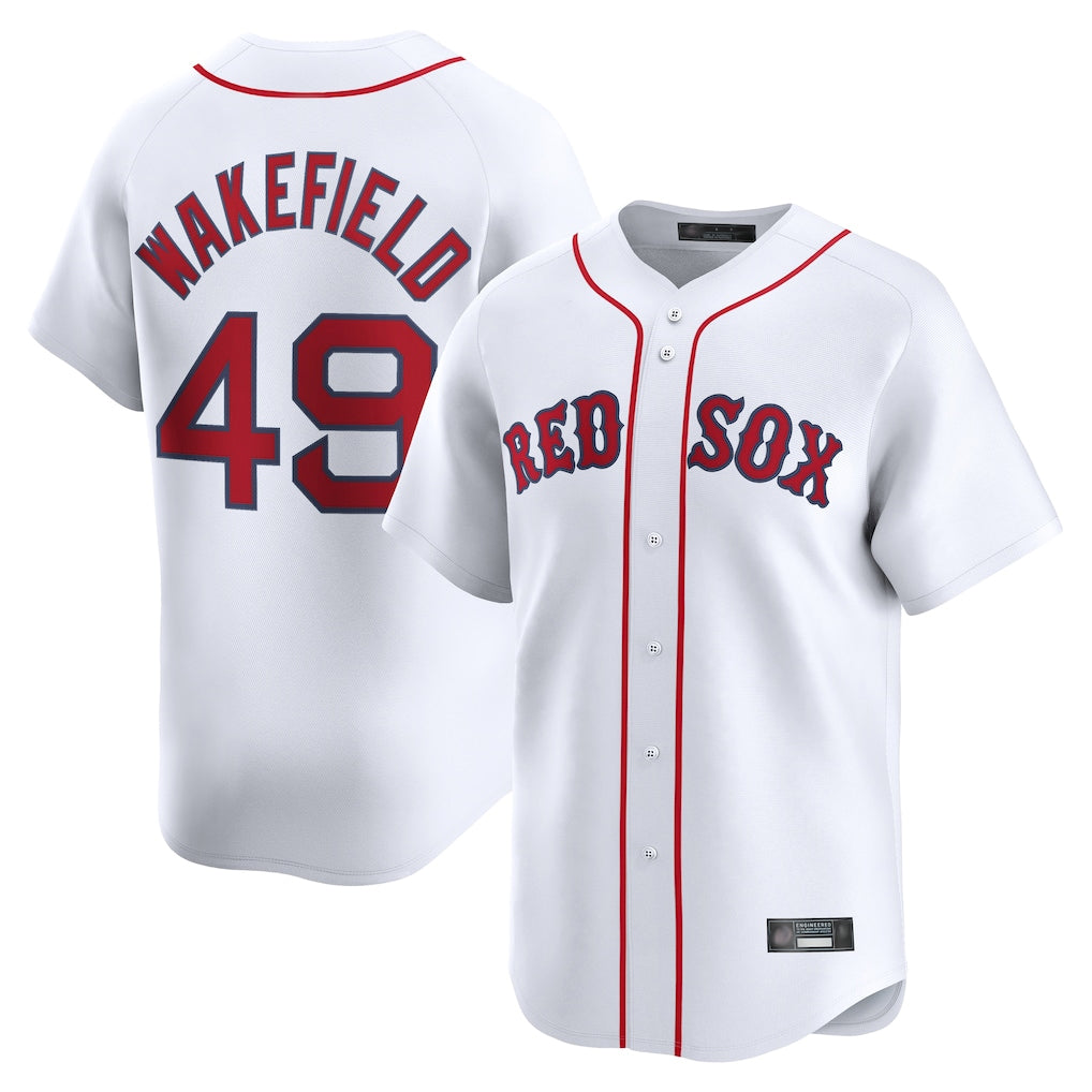 Boles B.Red Sox #49 Tim Wakefield Player White Limited Home Game Stitched Jerseys