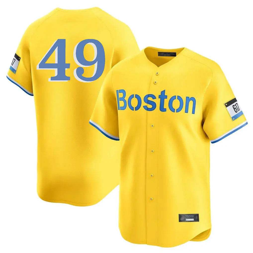 Boles B.Red Sox #49 Tim Wakefield Player Yellow Limited Home Game Stitched Jerseys