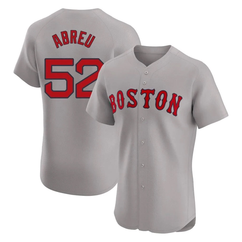 Boles B.Red Sox #52 Wilyer Abreu Player Gray Road Limited Elite Home Game Stitched Jerseys