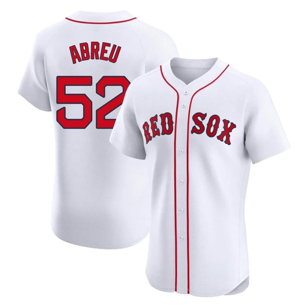 Boles B.Red Sox #52 Wilyer Abreu Player White Limited Elite Home Game Stitched Jerseys