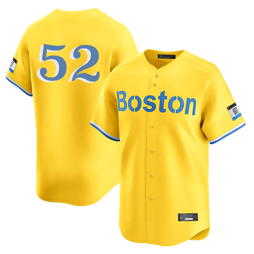 Boles B.Red Sox #52 Wilyer Abreu Player Yellow Limited Home Game Stitched Jerseys