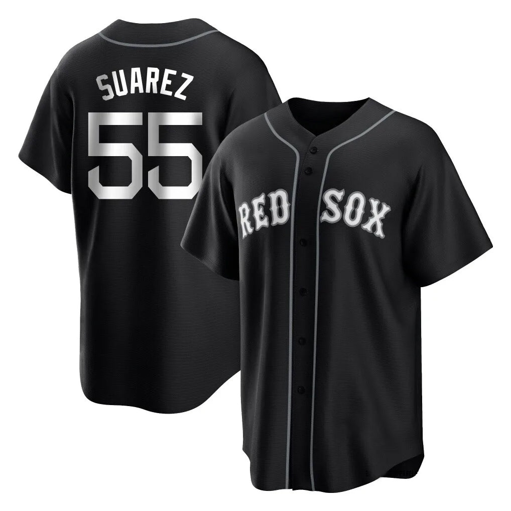 Boles B.Red Sox #55 Ranger Su¨¢rez Player Black Home Game Stitched Jerseys