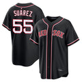 Boles B.Red Sox #55 Ranger Su¨¢rez Player Black Out Home Game Stitched Jerseys