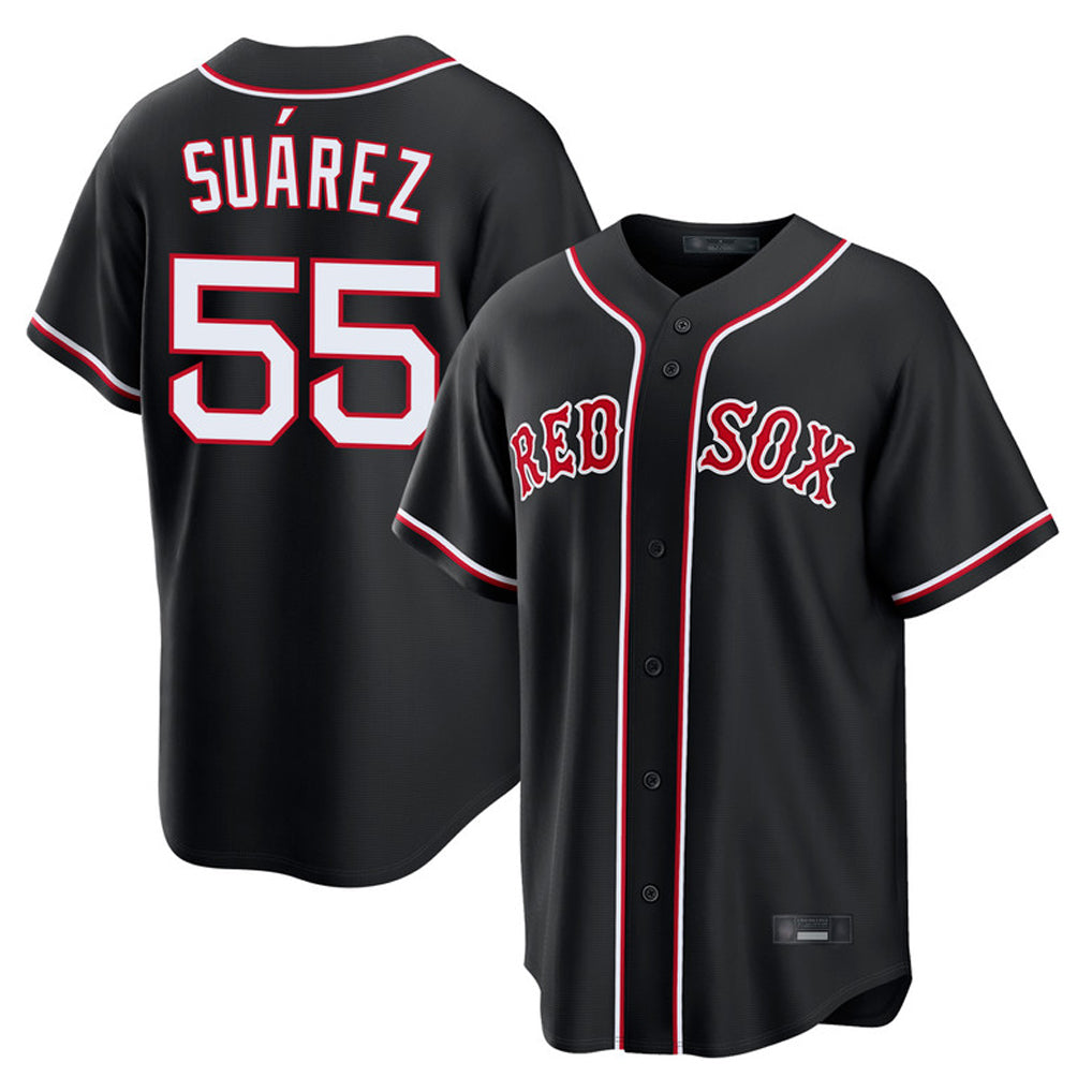 Boles B.Red Sox #55 Ranger Su¨¢rez Player Black Out Home Game Stitched Jerseys