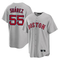 Boles B.Red Sox #55 Ranger Su¨¢rez Player Gray Road Home Game Stitched Jerseys
