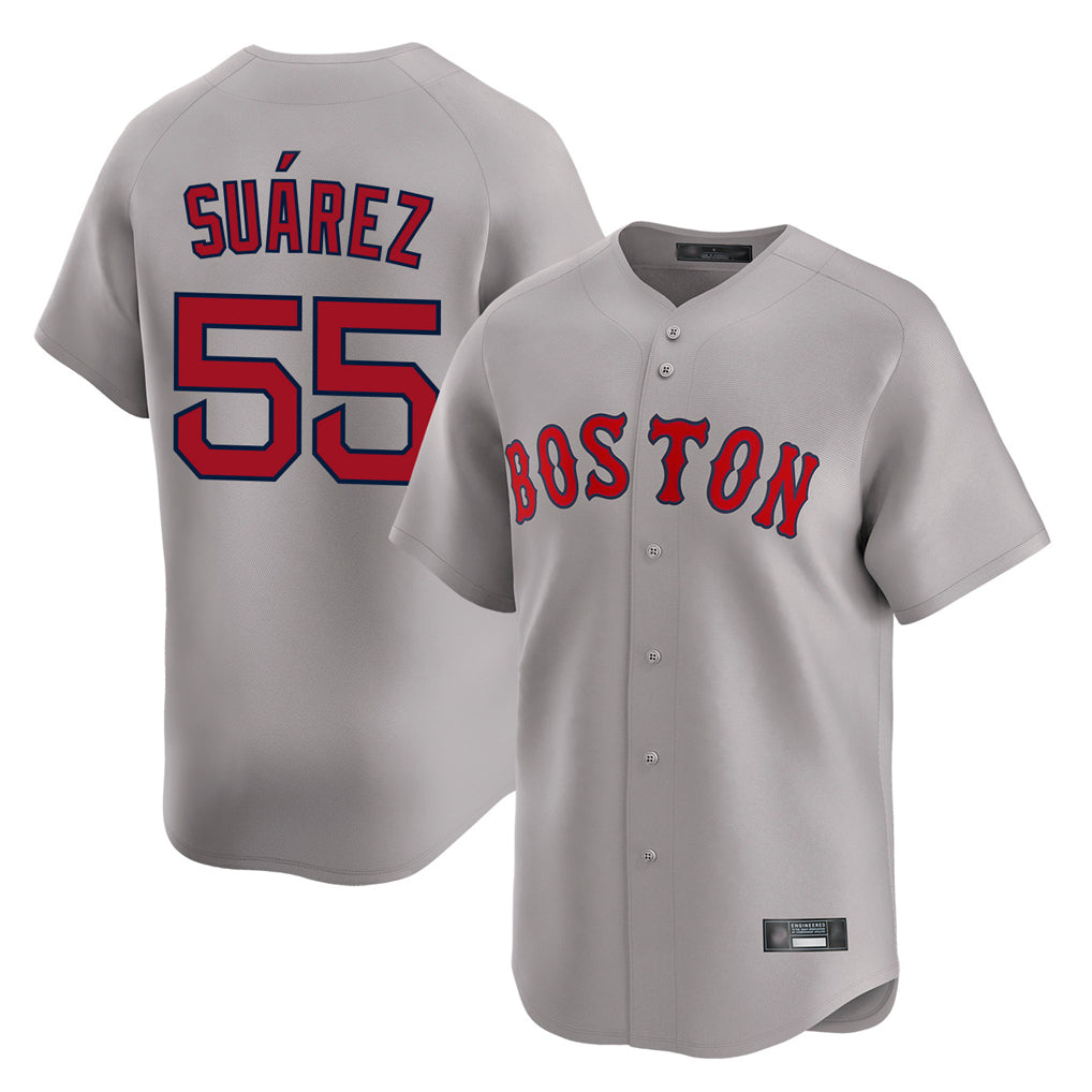 Boles B.Red Sox #55 Ranger Su¨¢rez Player Gray Road Limited Home Game Stitched Jerseys