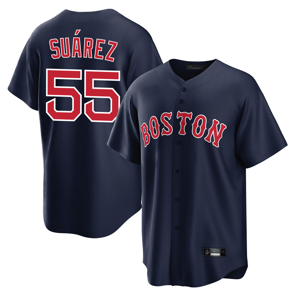 Boles B.Red Sox #55 Ranger Su¨¢rez Player Navy Home Game Stitched Jerseys