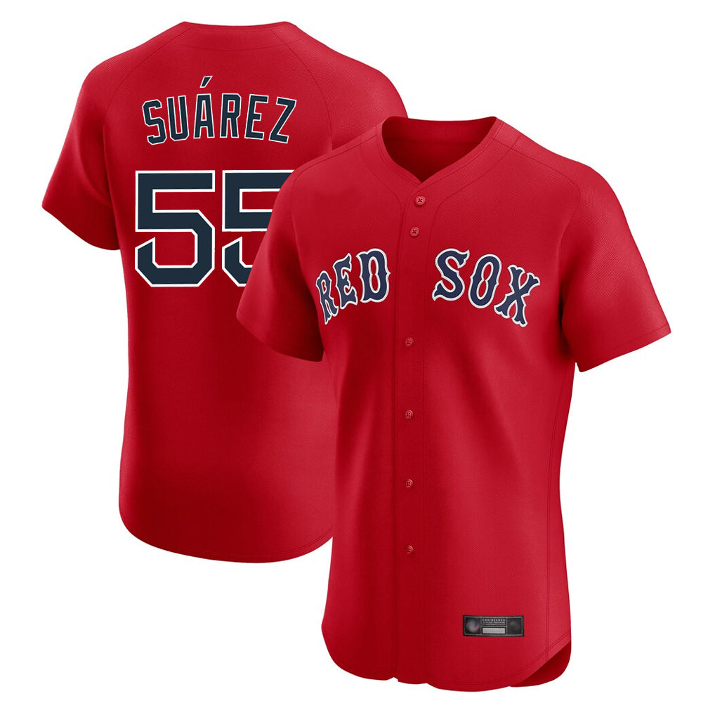 Boles B.Red Sox #55 Ranger Su¨¢rez Player Red Limited Elite Home Game Stitched Jerseys