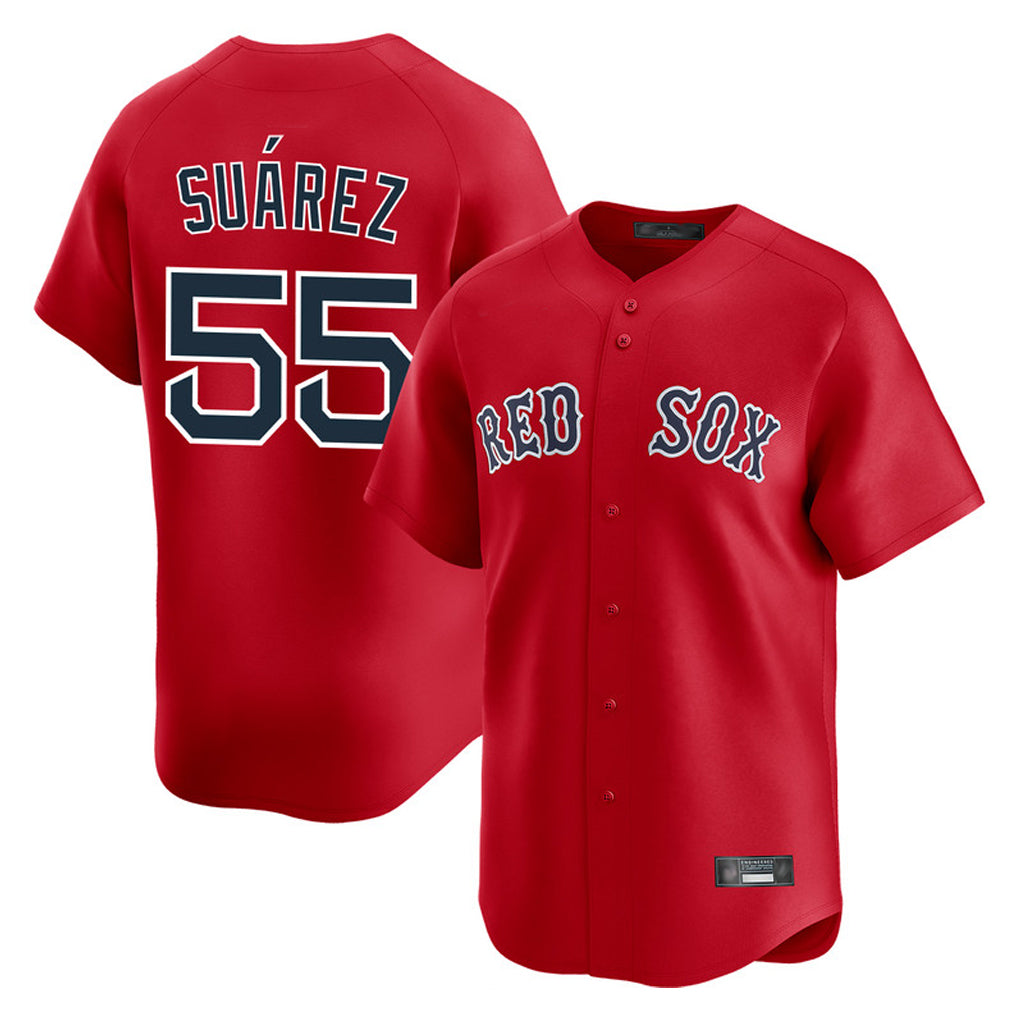Boles B.Red Sox #55 Ranger Su¨¢rez Player Red Limited Home Game Stitched Jerseys
