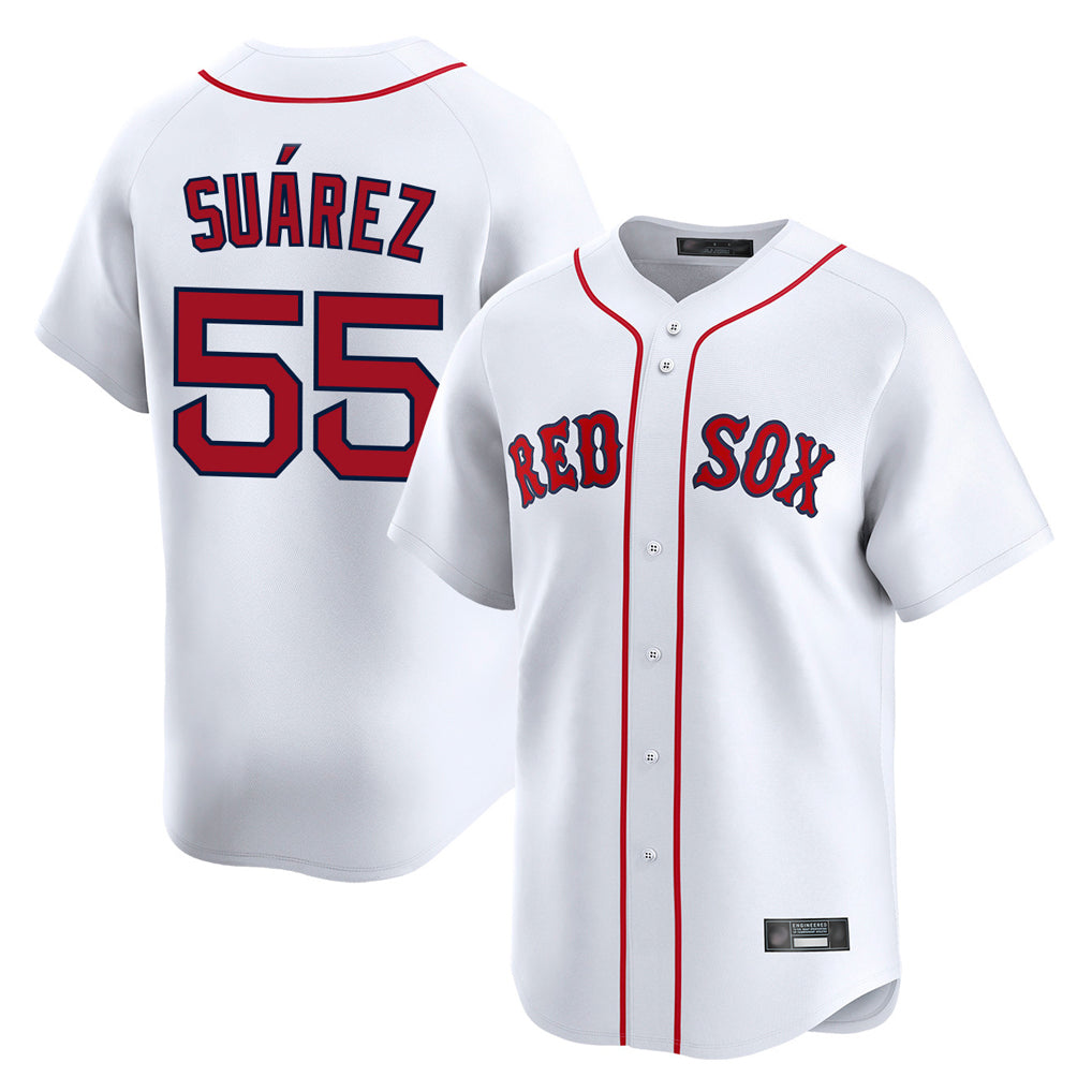 Boles B.Red Sox #55 Ranger Su¨¢rez Player White Limited Home Game Stitched Jerseys