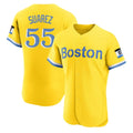 Boles B.Red Sox #55 Ranger Su¨¢rez Player Yellow Limited Elite Home Game Stitched Jerseys