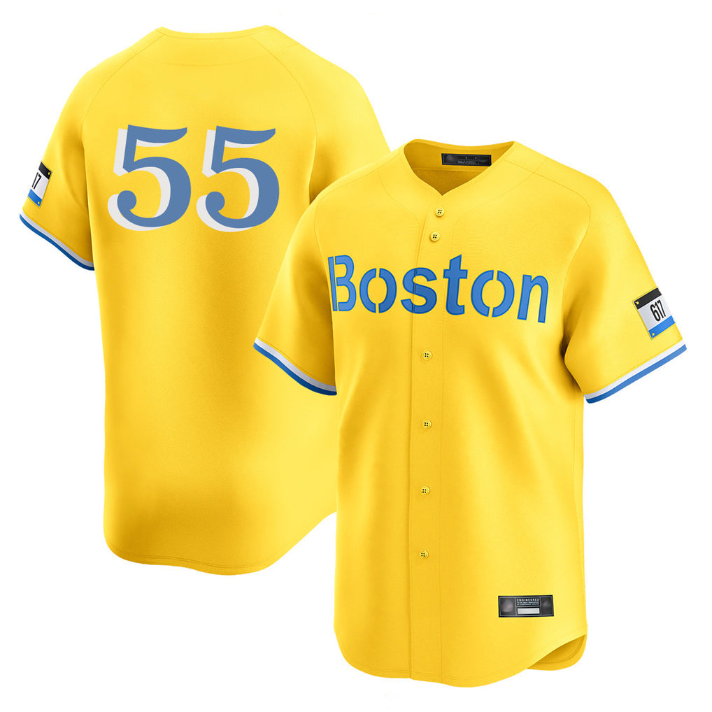 Boles B.Red Sox #55 Ranger Su¨¢rez Player Yellow Limited Home Game Stitched Jerseys
