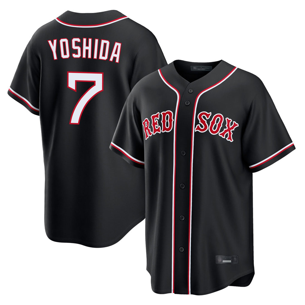 Boles B.Red Sox #7 Masataka Yoshida Player Black Home Game Stitched Jerseys