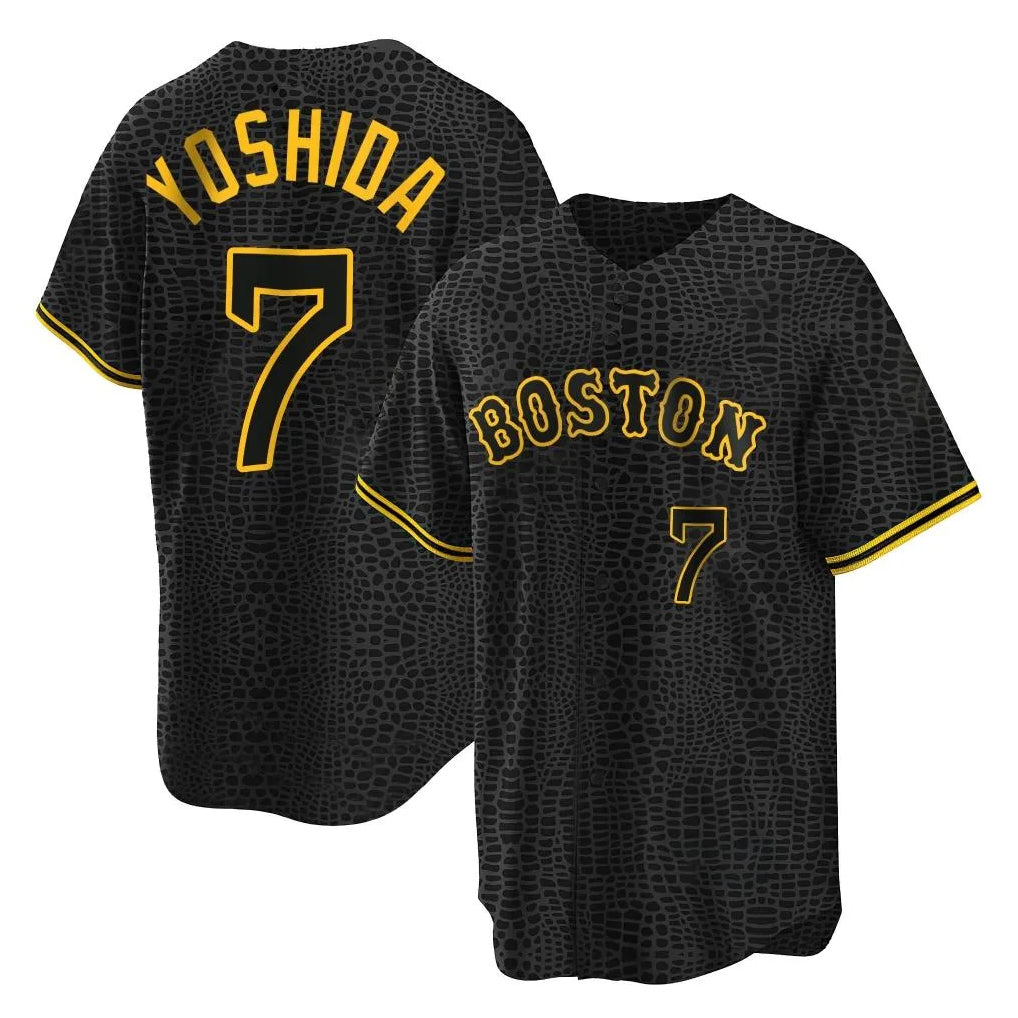 Boles B.Red Sox #7 Masataka Yoshida Player Black Snake Skin City Home Game Stitched Jerseys