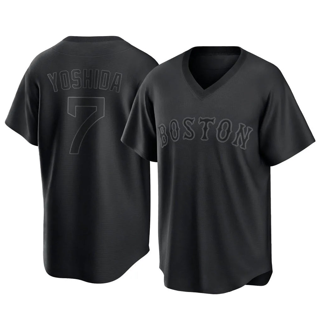 Boles B.Red Sox #7 Masataka Yoshida Player Black T-shirt Home Game Stitched Jerseys