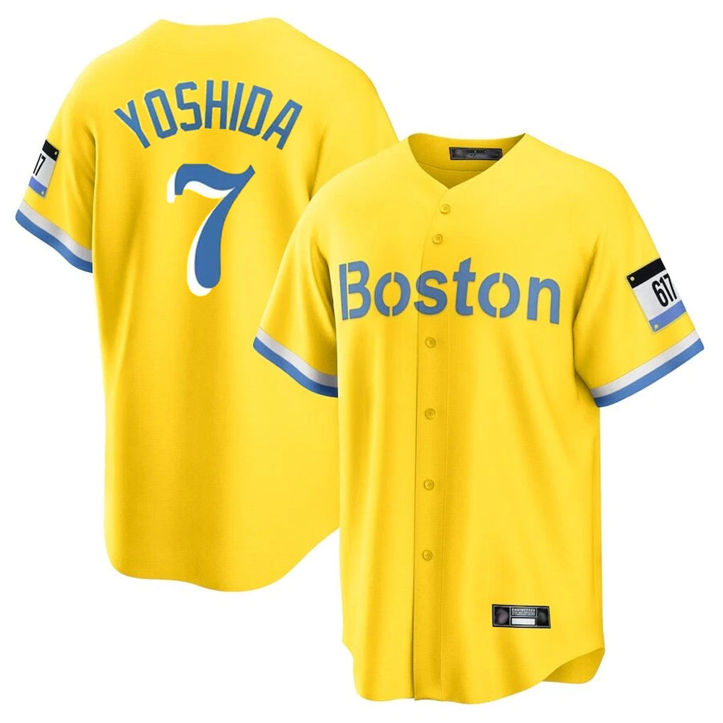 Boles B.Red Sox #7 Masataka Yoshida Player Yellow Home Game Stitched Jersey