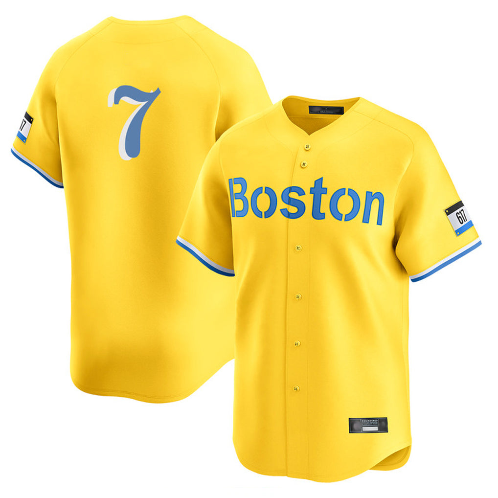 Boles B.Red Sox #7 Masataka Yoshida Player Yellow Limited Home Game Stitched Jersey