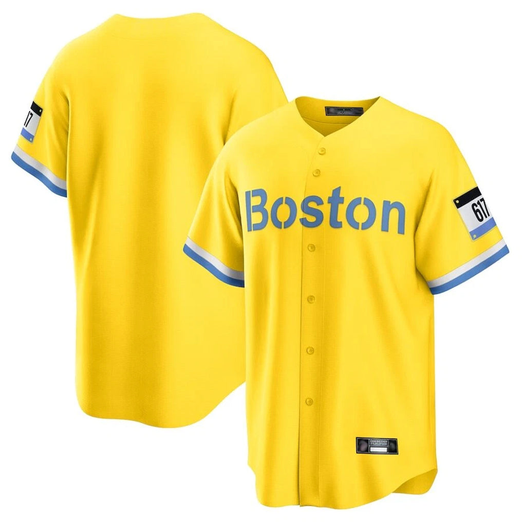 Boles B.Red Sox Blank Player Yellow Home Game Stitched Jerseys