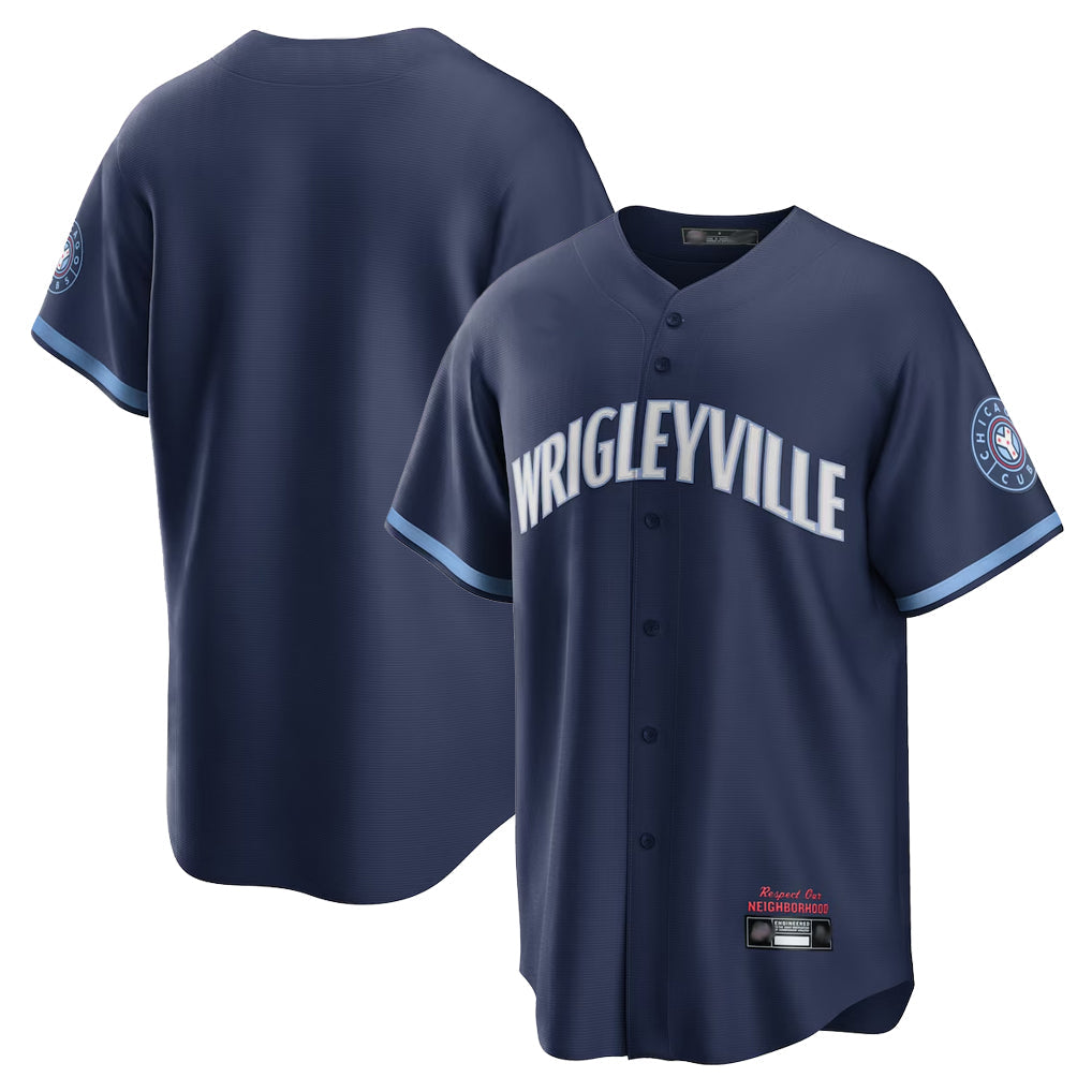 Boles C.Cubs Navy City Connect Home Game Blank Player Stitched Jerseys